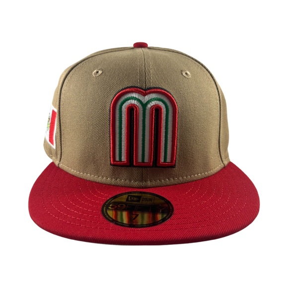 New Era Mexico World Baseball Classic 59FIFTY Khaki Fitted Hat - Picture 2 of 4